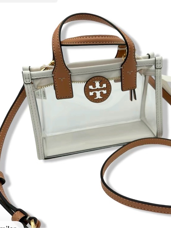 Tory Burch Handbags - Tory Burch Clear Mini Satchel with White & Tan Trim